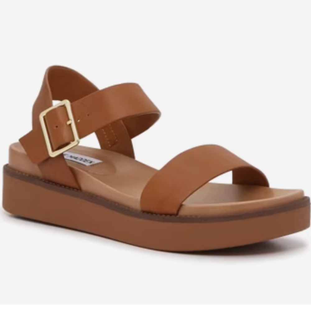 Steve Madden Rileey Tan Sandals with Ankle Strap